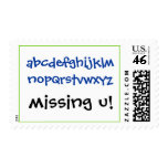 abcdefghijklmnopqrstvwxyz, missing u! postage