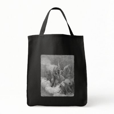 Abdiel Attacks Satan Canvas Bag by twelfthhouse