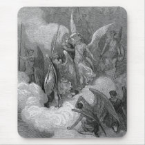 Abdiel Attacks Satan mousepads by twelfthhouse Abdiel Attacks Satan mousepads
