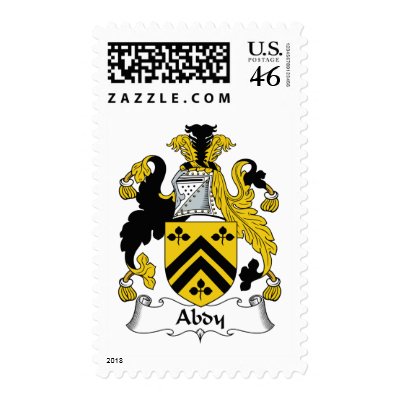 Abdy Family Crest Postage Stamps by coatsofarms
