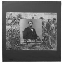 Abe Lincoln “Destroy Enemies” Quote Table Napkin b