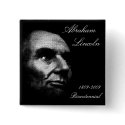 Abe Lincoln - Elegant White on Black buttons