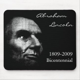 Abe Lincoln - Elegant White on Black mousepad