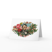 Abe Lincoln Garland Flag Greeting Cards