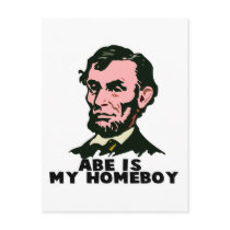 abe lincoln is my homeboy postcard