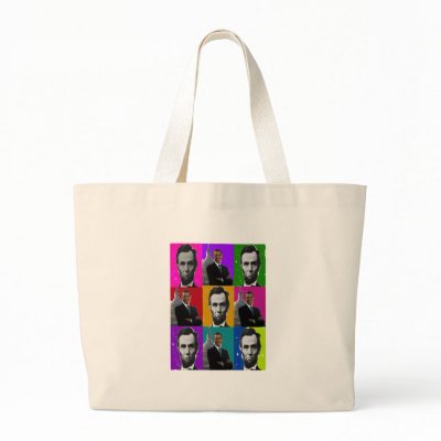 Abe Lincoln Obama . Popart Gifts Canvas Bags by gailg1957