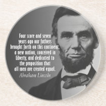 Abe Lincoln Quotation - Gettysburg Address Coaster