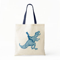 Abe Lincoln Riding A T-Rex Tote Bag