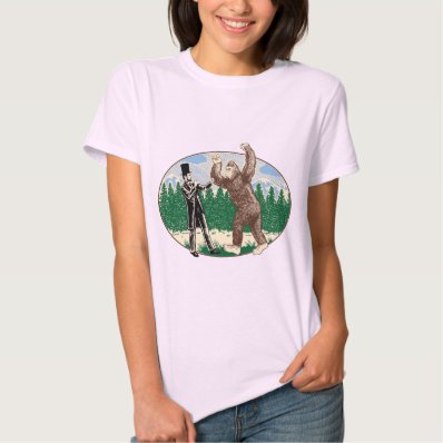 ABE LINCOLN: SASQUATCH HUNTER - Funny Bigfoot Logo Shirts