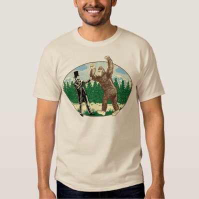 ABE LINCOLN: SASQUATCH HUNTER - Funny Bigfoot Logo T Shirt