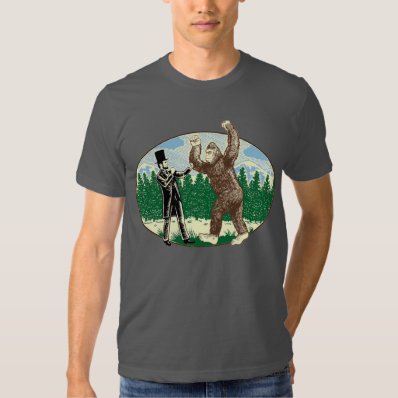 ABE LINCOLN: SASQUATCH HUNTER - Funny Bigfoot Logo T Shirt