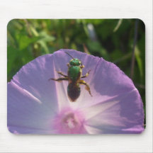 Abeja verde metálica tapete de ratones