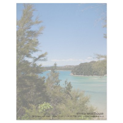Abel Tasman N.P. Lagoon Personalized Letterhead by SabineSt