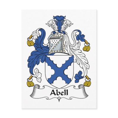 Abell Family Crest Postcard by coatsofarms