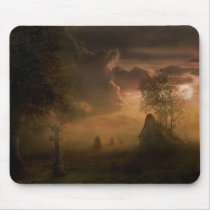 mousepad, cool mousepads, fantasy mousepads, scenery, countryside, dreamland, cross, medows, night, dark, moon, moonshine, old, shed, houk, art, artwork, illustration, digital art, digital realism, surreal, surreal art, fantasy, fairytales, gifts, gift, eerie, gothic, adorable, mystic, mood, mysterious, mystery, excellent, fabulous, cool, inspiring, fantastic, impressive, atmospheric, Mouse pad with custom graphic design