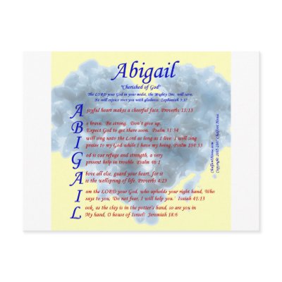 Abigail Acrostic Post Card by chalfonthouse