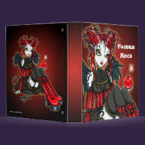 "Abigail" Red Gothic Fire Fairy Angel Avery Binder