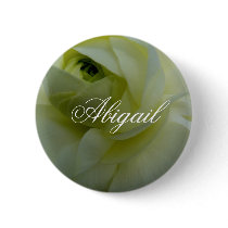 Abigail White Flower Name Badge Pinback Button