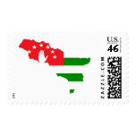 Abkhazia flag map postage stamp