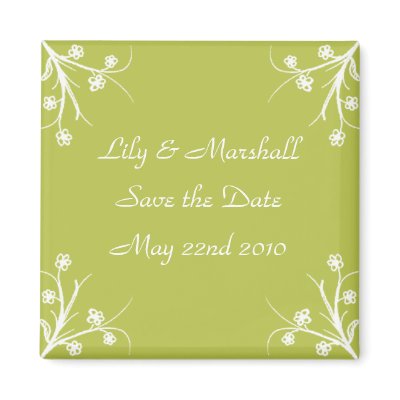 Abloom in Olive Save The Date Magnets by BloomMedia