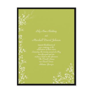 Abloom in Olive Wedding Invite postcard