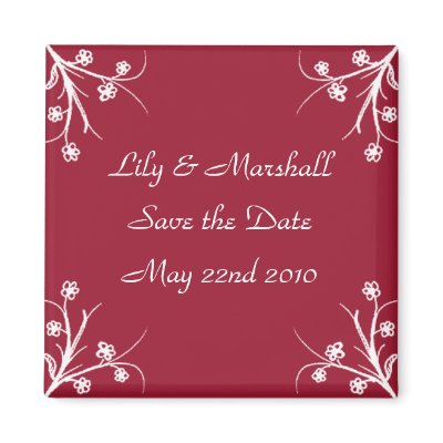 Abloom in Wine Save The Date Fridge Magnet by BloomMedia