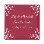 Abloom in Wine Save The Date Fridge Magnet