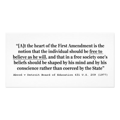 Abood v Detroit Board of Education 431 US 209 1977 Customized Photo Card by wallarts