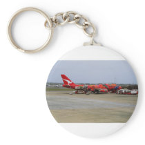 Aboriginal art, Quantas 747, Kingsford Smith Airpo Keychain