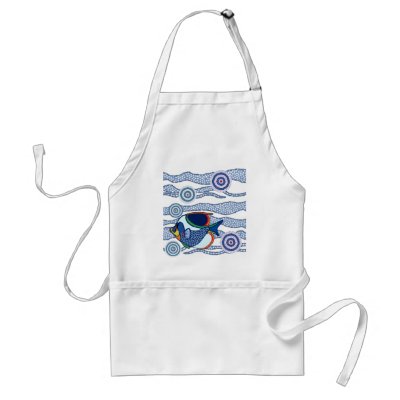 Aboriginal Dot Art Fish-01 Aprons by ArtbyJean