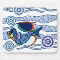Aboriginal Dot Art Fish-01 Mousepads