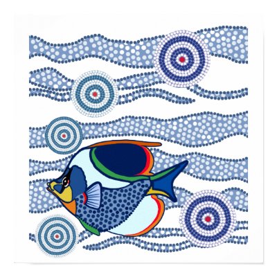 Aboriginal Dot Art Fish-01 aboriginal dot art. Aboriginal Dot Art Fish-01