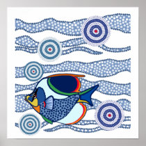 Aboriginal Dot Art Fish-01 Poster