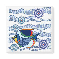Aboriginal Fish magnets by ArtbyJean Aboriginal Fish magnets