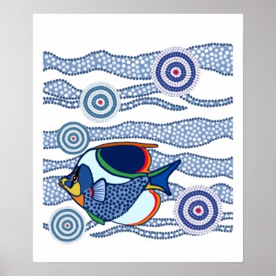 Aboriginal Fish Poster by ArtbyJean