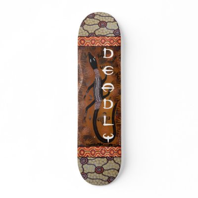 Aboriginal Goanna Deadly Skateboard by NovyNovy