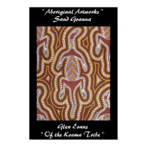Aboriginal Poster, Print of SAND GOANNA