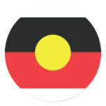 aborigini australia flag round stickers