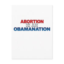 ABORTION IS AN OBAMANATION Postcard