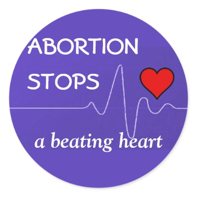 "Abortion Stops a Beating Heart" Stickers by cowboyannie
