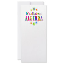 About Algebra Rack Card