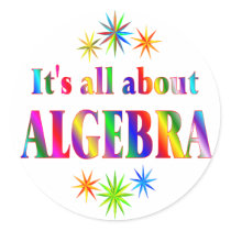 About Algebra Round Stickers