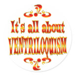 ABOUT VENTRILOQUISM ROUND STICKERS