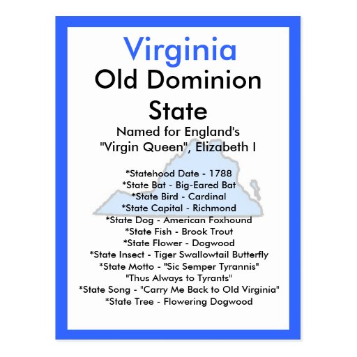 About Virginia Postcard