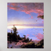 Above the clouds at sunrise by Frederick  Church Print