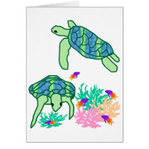 Above the rest sea turtle blank card