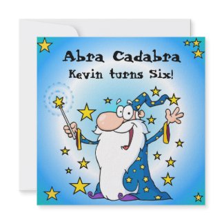 Abra Cadabra Magic Custom Birthday Invites invitation