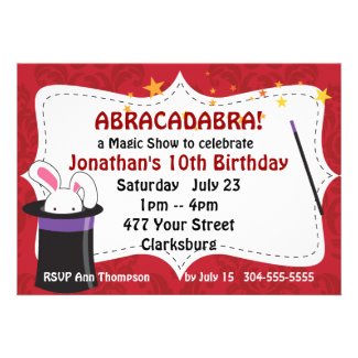 Abracadabra Magic Show Custom Invites