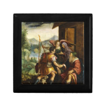 Abraham Dismisses his Son Ishmael by Jan Soens Trinket Box