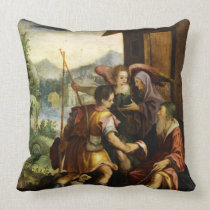 Abraham Dismisses his Son Ishmael by Jan Soens Throw Pillows